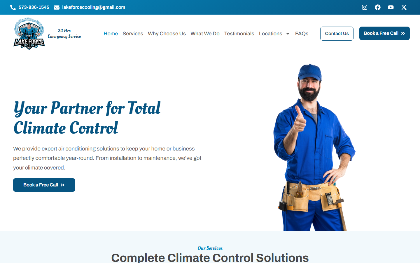 Lake Force Cooling website preview
