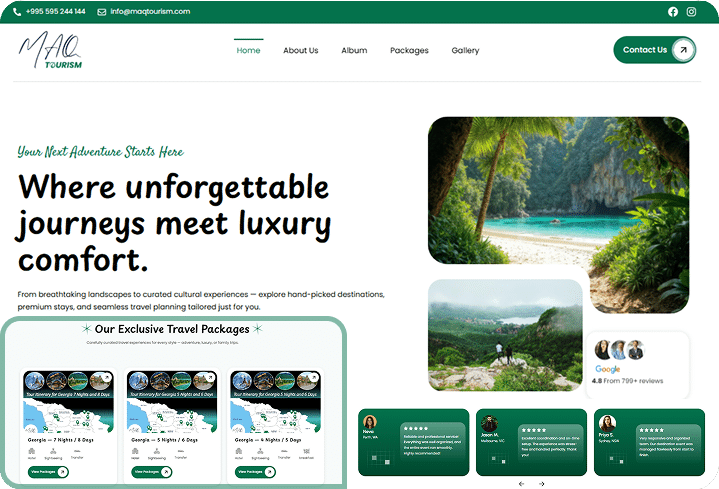 MAQ Tourism website preview