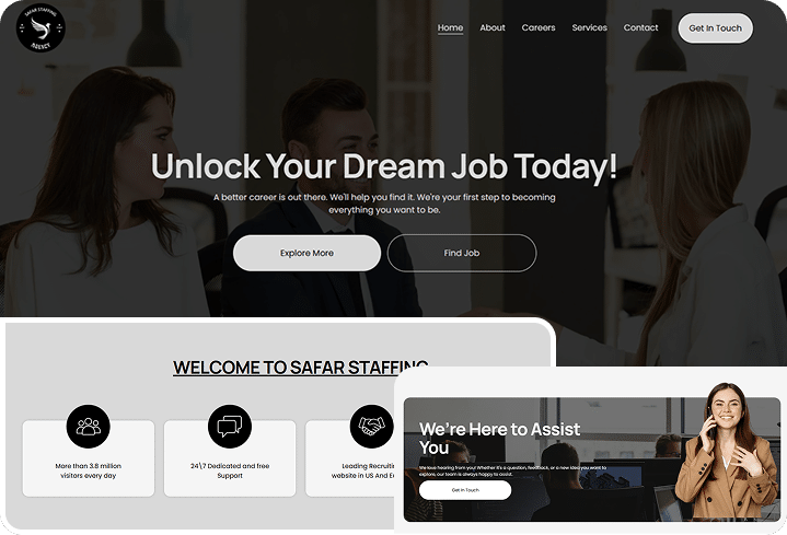 Safar Staffing website preview