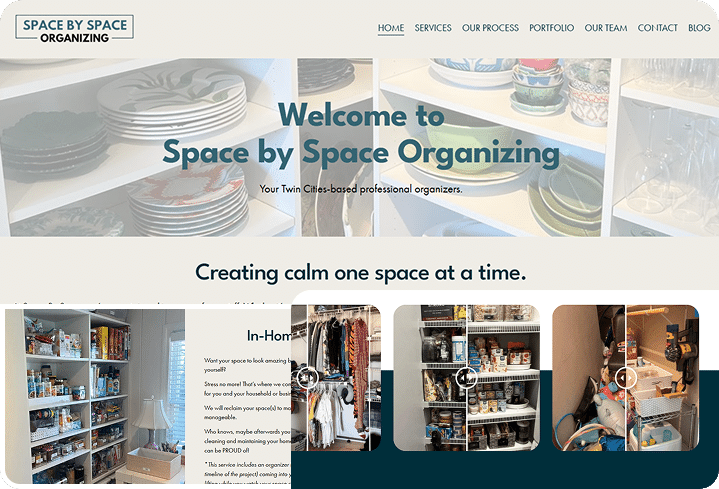 Space by Space Organizing website preview