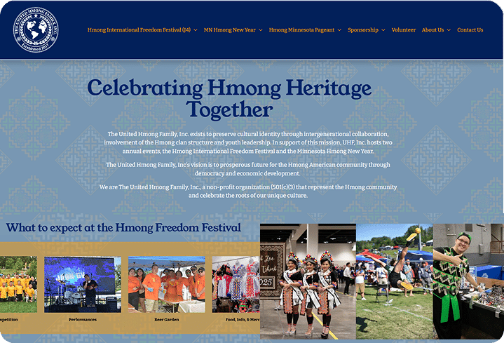 The United Hmong Family website preview